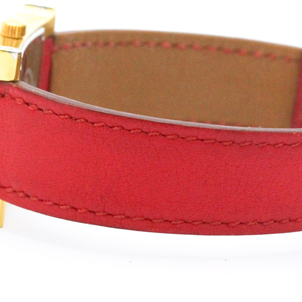 HERMES H Watch Gold Plated Leather Quartz Ladies Watch HH1.201 - Picture 3 of 8